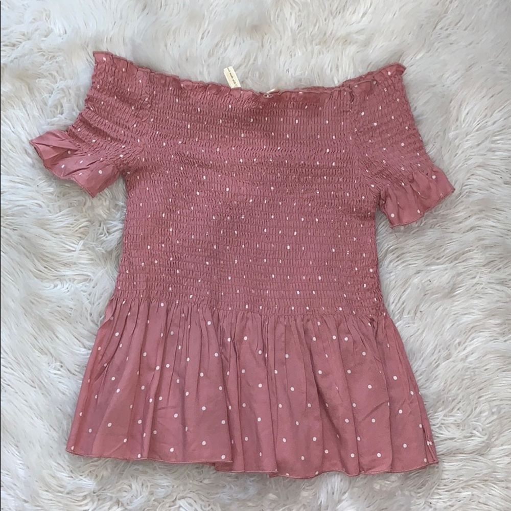 Off the shoulder pink and white Japna crop top!